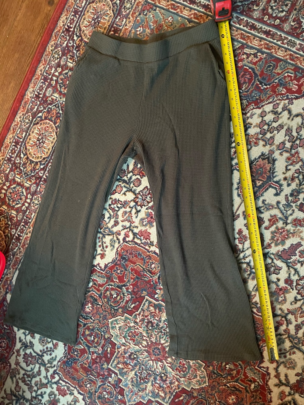 Joe Fresh | L/XL Waffle Knit Flare  Pants in Olive Green